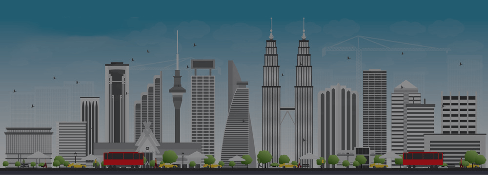 Malaysian City Vector Image | Malaysia Online Visa
